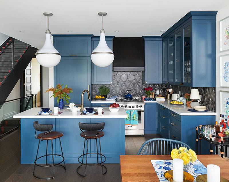 ????голубая кухня: 70 лучших фото-проектов и советы по оформлению кухни | современные и модные кухни