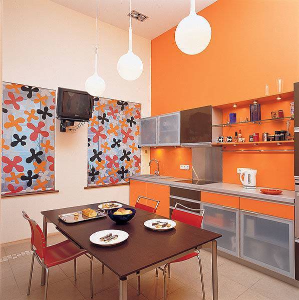 Как создать интерьер кухни в оранжевом цвете