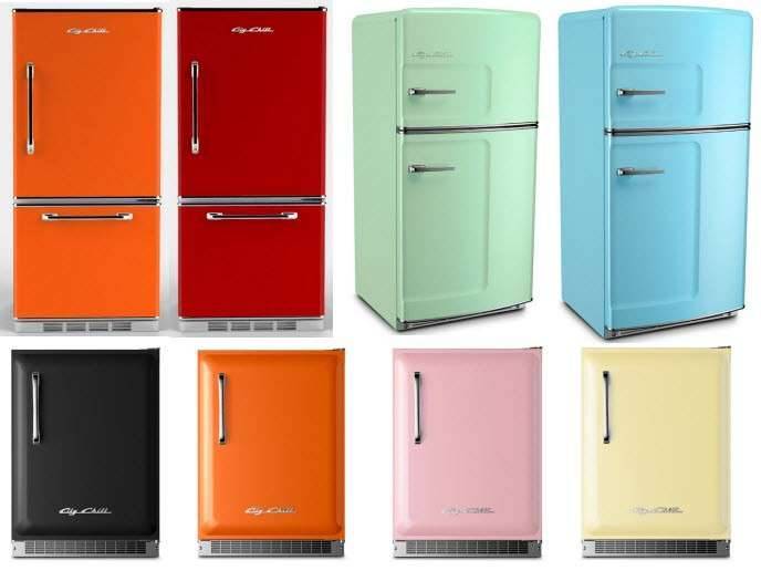 Цветные холодильники: серебристые и золотые модели разных брендов