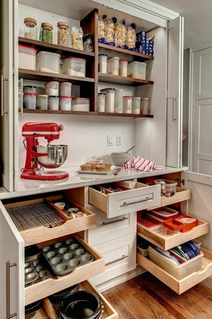 Организация хранения на кухне в шкафчиках