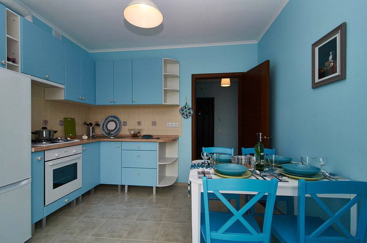Голубая кухня (115+ фото небесных интерьеров): стильный дизайн для бело-голубых и серо-голубых кухонь