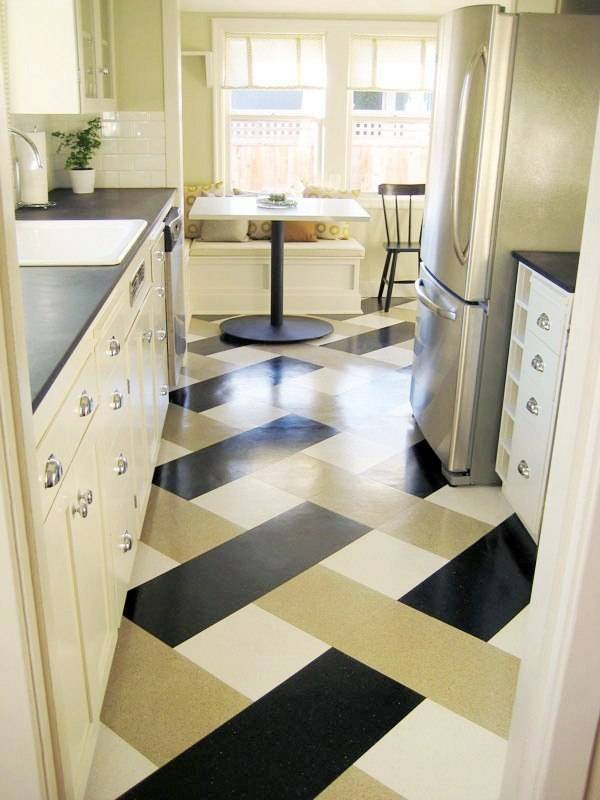 Плитка для кухни на пол: серая, черная, керамическая + 150 фото секретов красивого дизайна