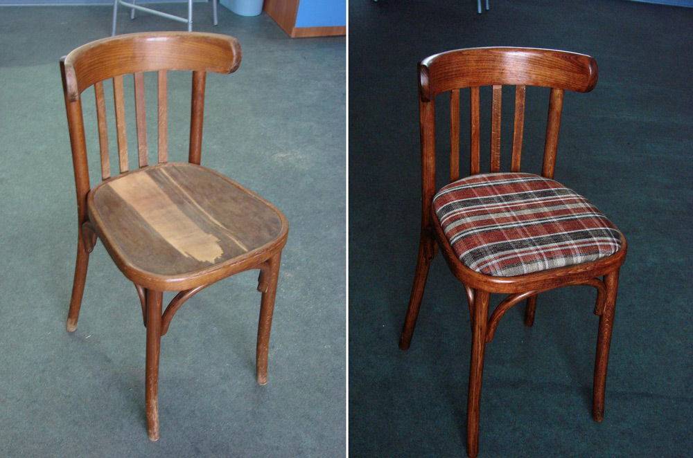 Реставрация старых табуреток: деревянных и советских с мягким сиденьем