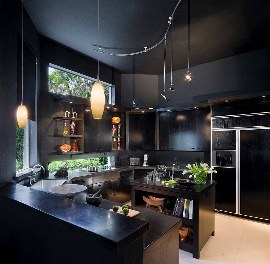 Темная кухня: фото реальные интерьеров кухни в темном цвете