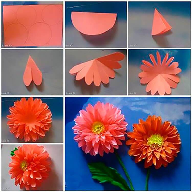Цветы из бумаги своими руками: пошаговые фото для начинающих и детей, шаблоны и схемы бумажных цветов для вырезания