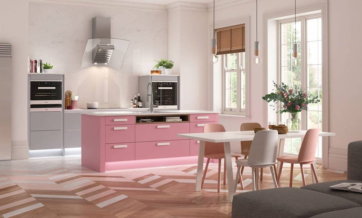 Розовые кухни. 100 фото. как сделать ее изюминкой дома