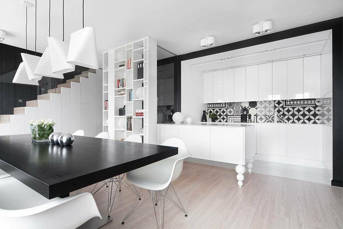 Кухня в черно-белых тонах: фото-идеи, особенности дизайна. варианты создания черно-белой кухни