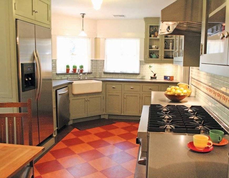 Линолеум для кухню: как правильно выбрать цвет и узор напольного покрытия (105 фото)