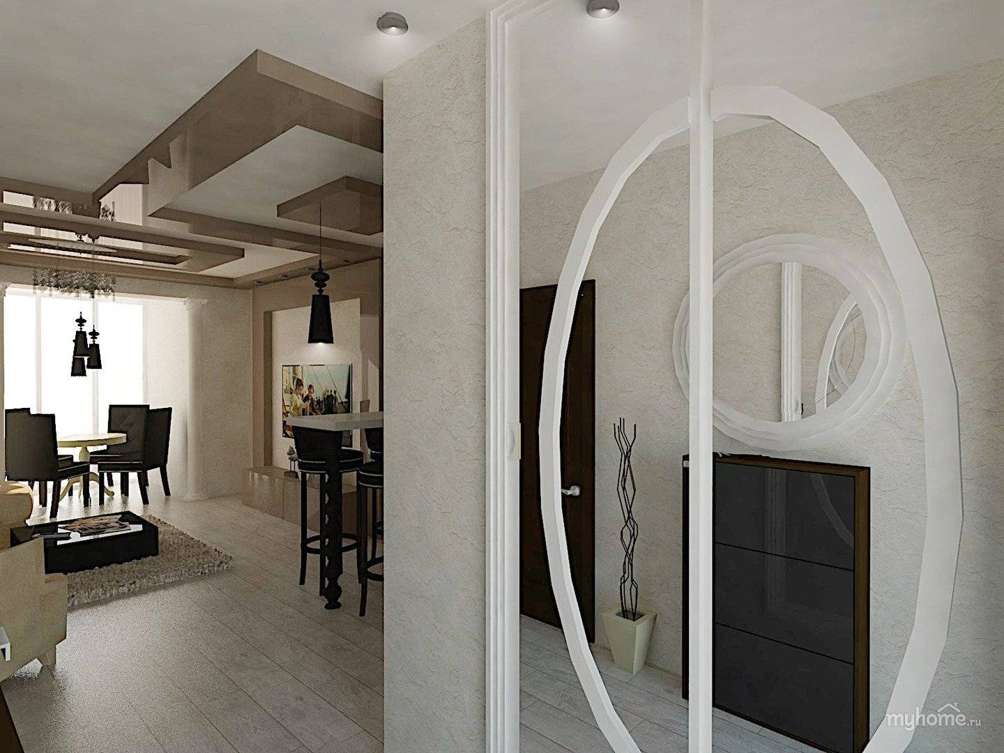 Кухня в коридоре: современные идеи дизайна интерьера на фото