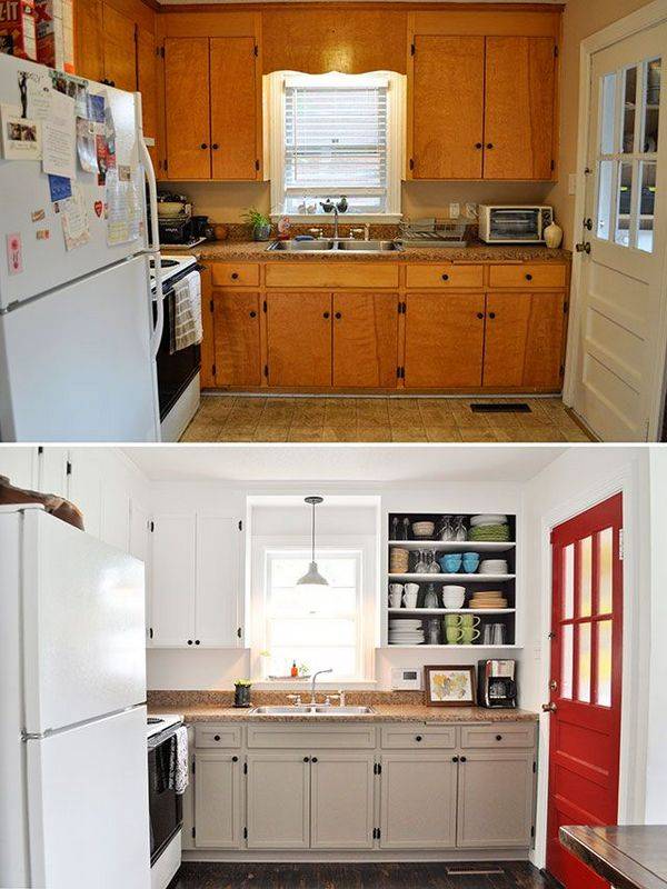 Как обновить старую мебель на кухне своими руками: покраска, декор, ротанг, оклейка, видео-инструкция, замена фасадов, фото, советы дизайнеров