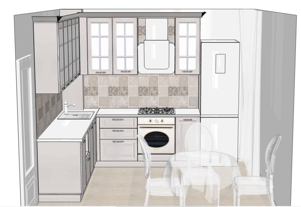 Планировка кухни 6 квадратных метров с холодильником в хрущевке и других маленьких квартирах