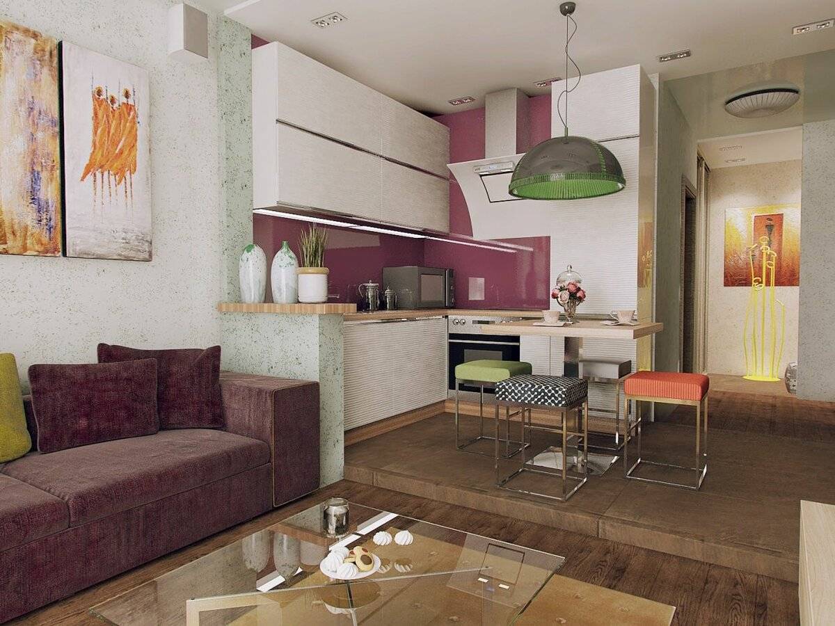 Кухня-спальня: 120 фото идей планировки, дизайн кухни и спальни в одной комнате