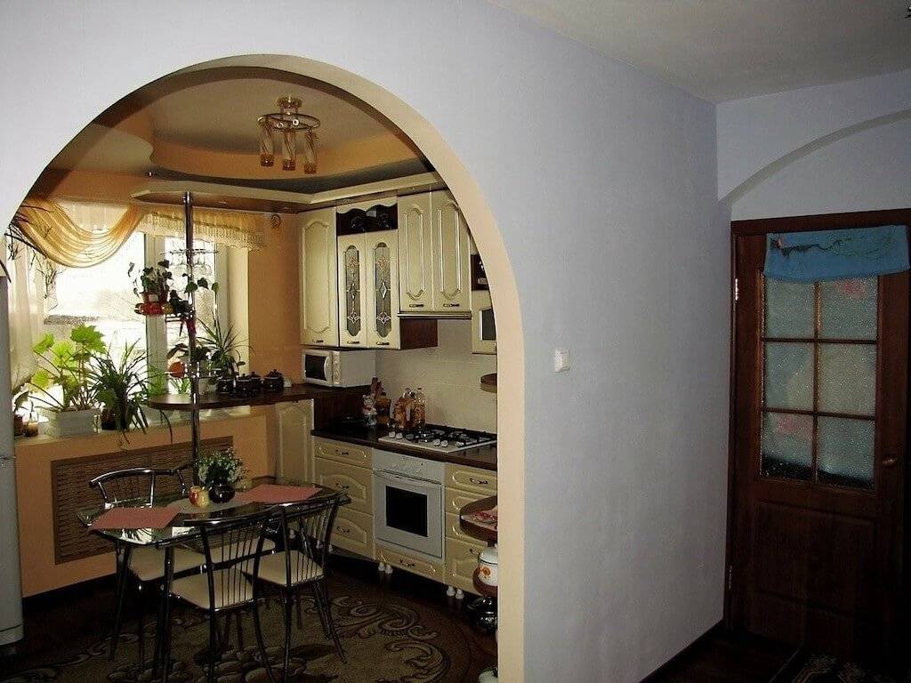 Арка на кухню вместо двери: фото примеров, полуарка из гипсокартона