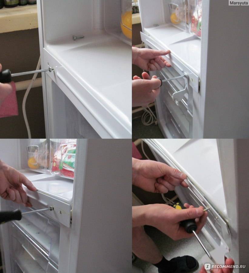 Как перевесить дверь холодильника самостоятельно