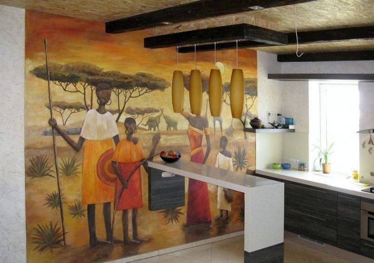 Интерьер кухни в африканском стиле - 21 фото пример