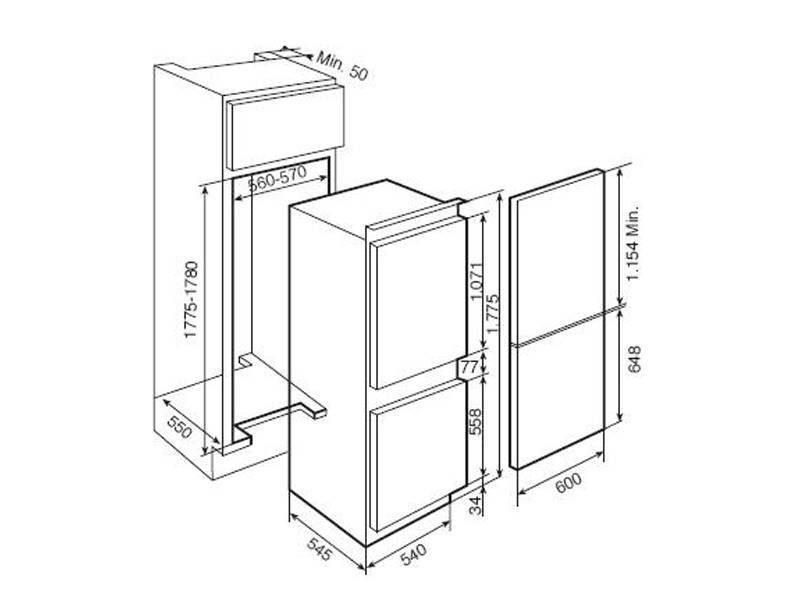 Оптимальные габариты холодильника, разновидности агрегатов по разным параметрам, стандартная ширина