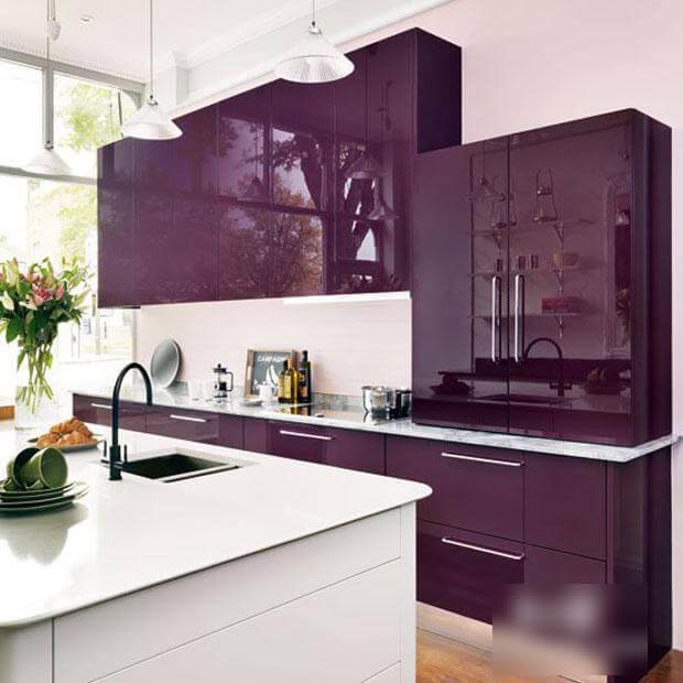 Кухни цвета баклажан: 80 фото интерьеров, правила сочетания с другими цветами