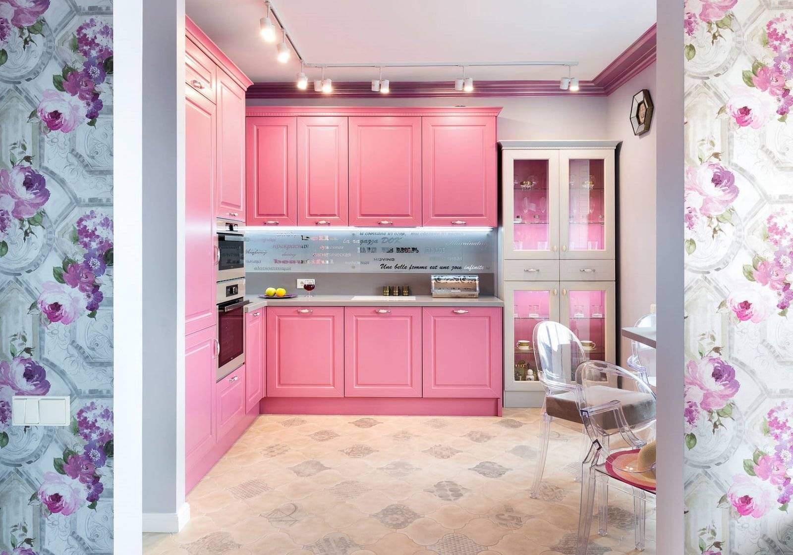 Розовая кухня - 140 фото лучших идей по сочетанию и оформлению дизайна кухни розового цвета