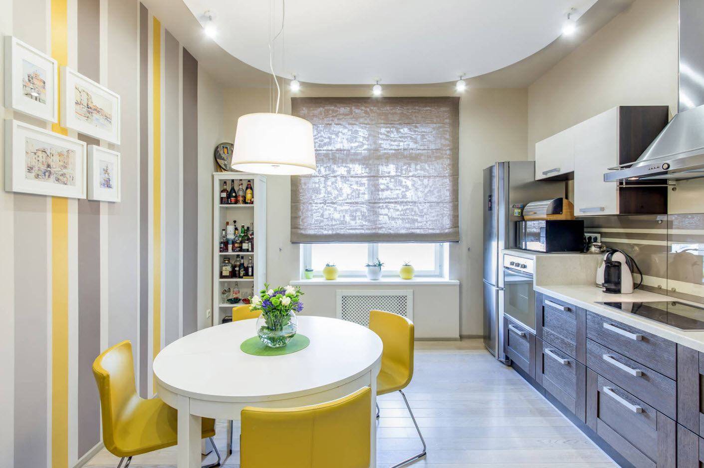 Кухня-гостиная 18 кв. м: дизайн, фото с зонированием, совмещение, прямоугольная и квадратная форма, с диваном, в скандинавском стиле, интерьер