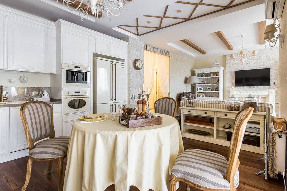 25 идей, как оформить кухню-гостиную в стиле прованс