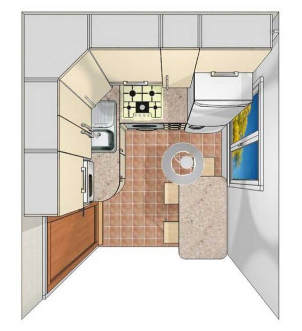 2021 ᐈ ???? (+50 фото) планировка кухни 6 кв м с холодильником