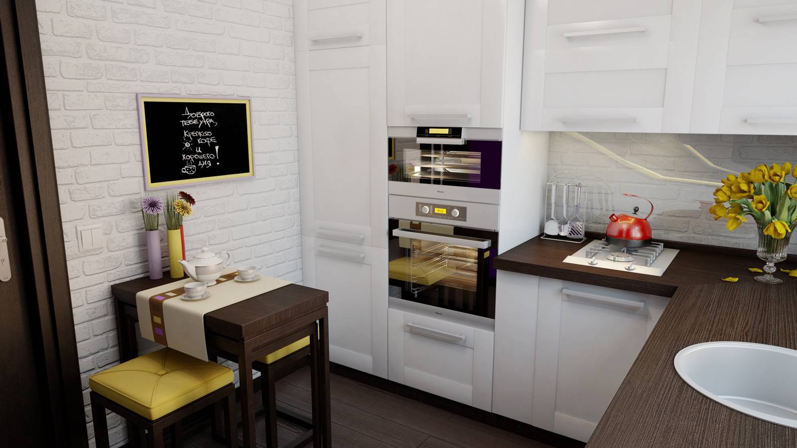 Кухонный гарнитур для маленькой кухни: 35 фото и идеи дизайна