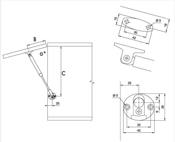 Газовые амортизаторы для мебели (газлифты). установка, чертежи, инструкция по монтажу на примере кухонного шкафа