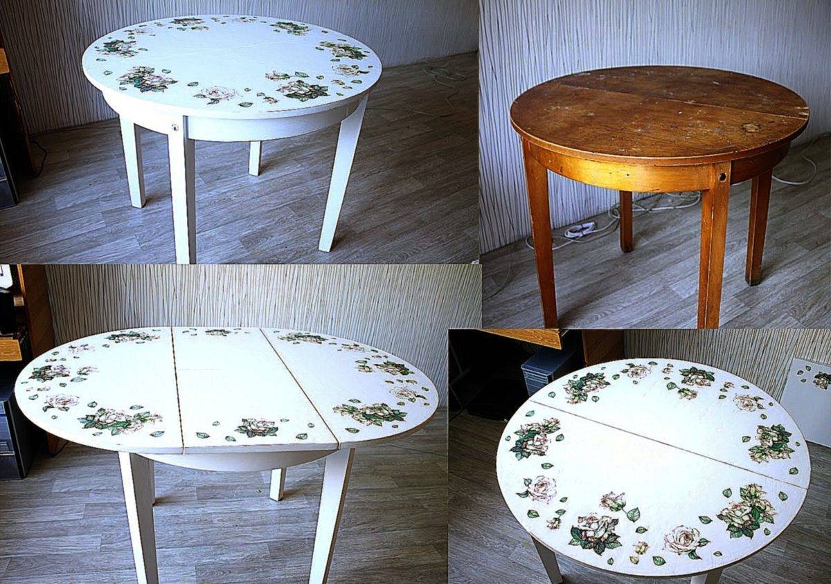Декупаж стола: 110 фото декорирования старых столов при помощи наборов для декупажа