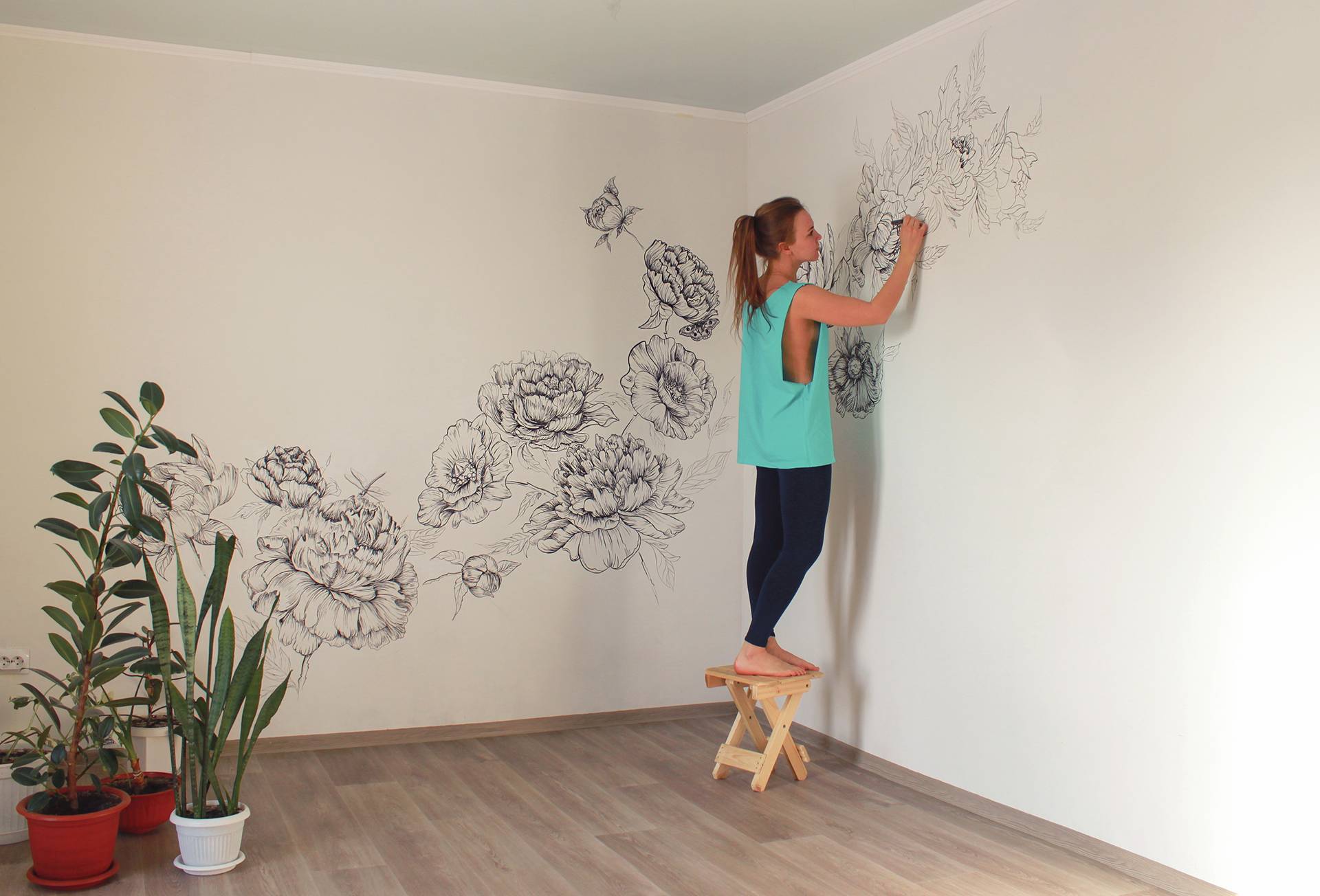 Рисунки на стенах: 3 мастер-класса и 100 фото-идей