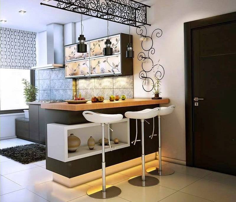 Барные стойки в интерьере гостиной вместо перегородки: фото шкафа, комод-бар в современном стиле и стенка