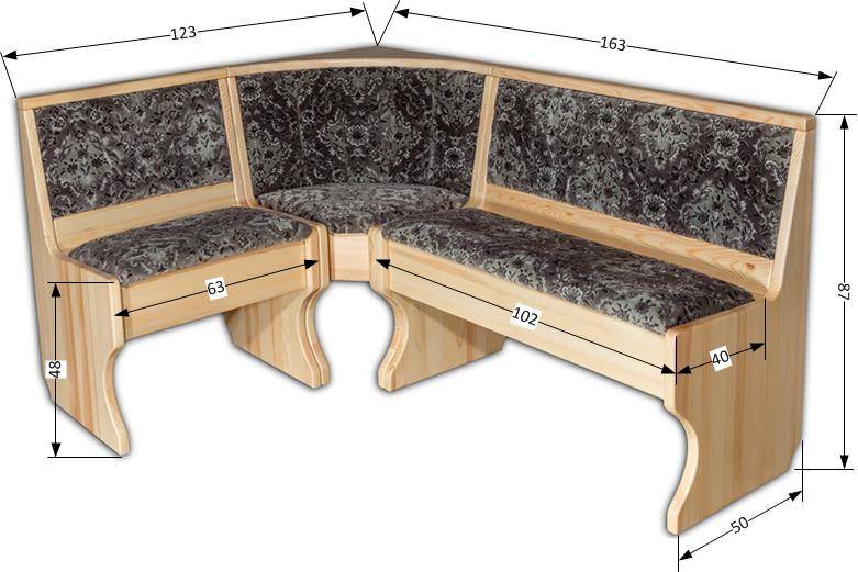 Практичная кухонная мебель: угловая скамья для зоны столовой и кухни