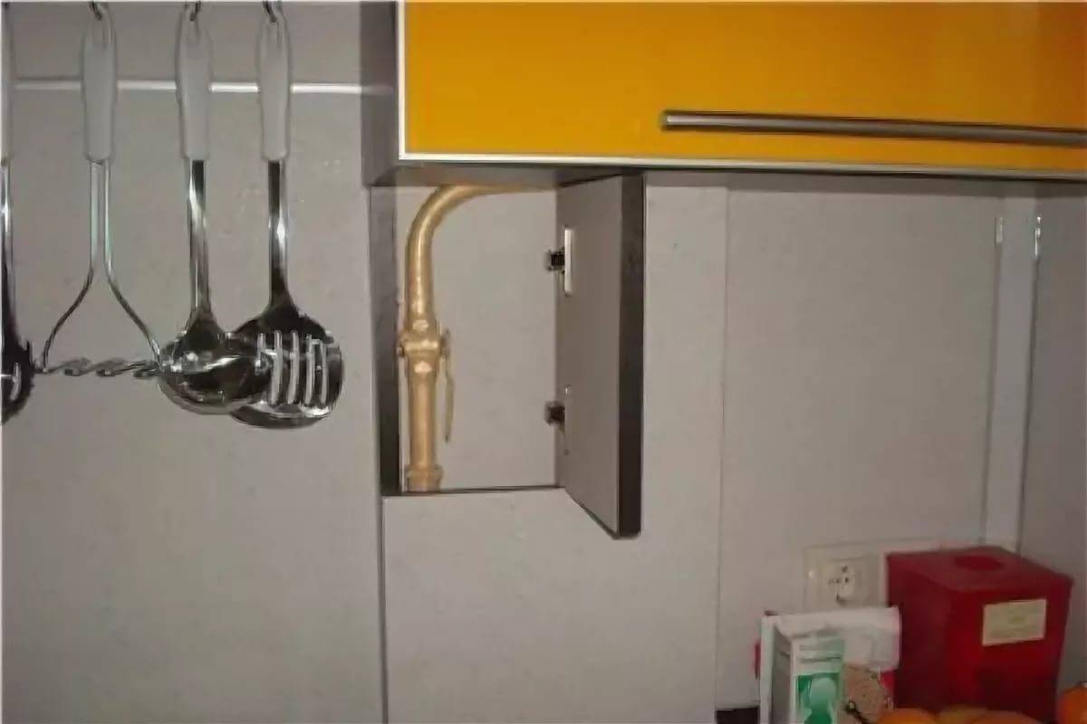 Как спрятать газовую трубу на кухне: 120 фото идей, как спрятать газовую трубу