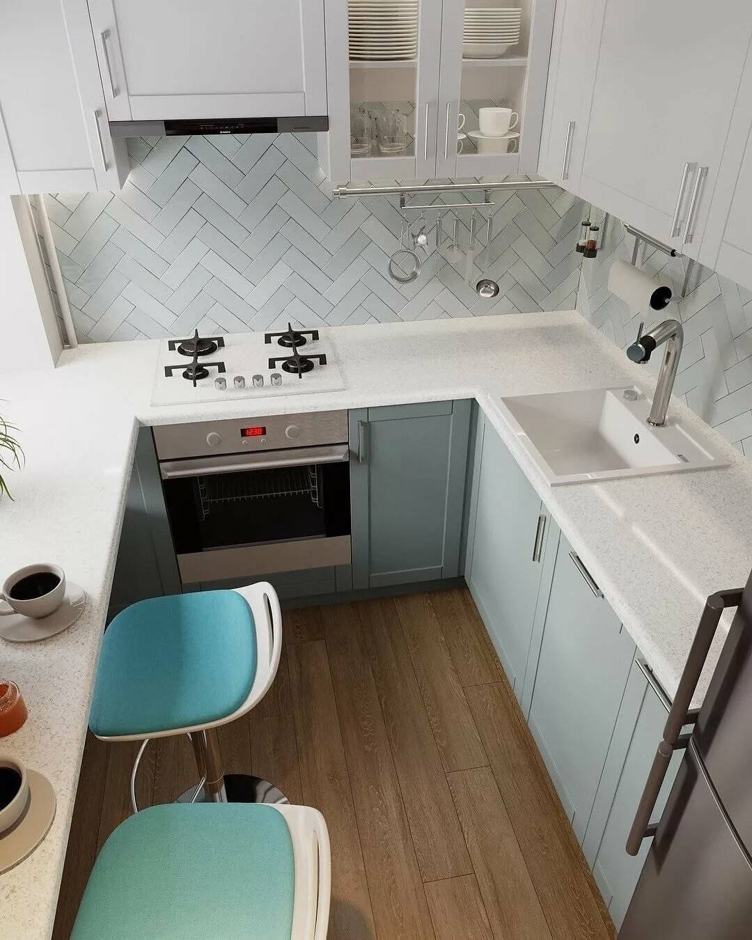 Дизайн кухни 7 кв.м. (80 фото) - интерьеры после ремонта, красивые идеи отделки маленькой кухни