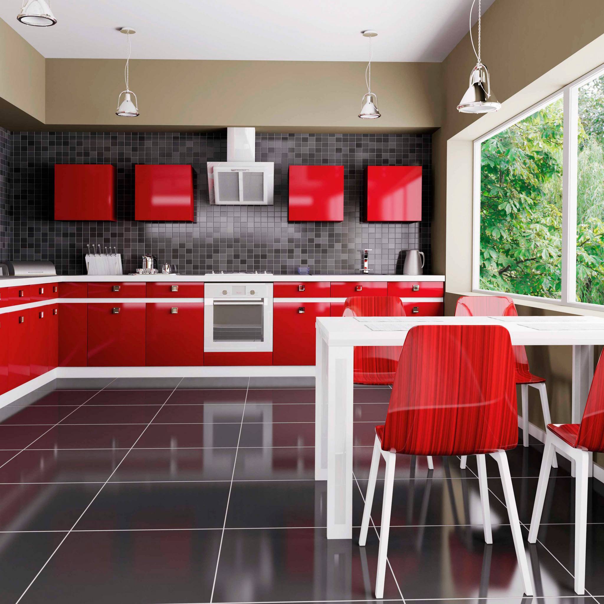Бордовые кухни: 100 фото дизайна реальных интерьеров кухни, идеи оформления