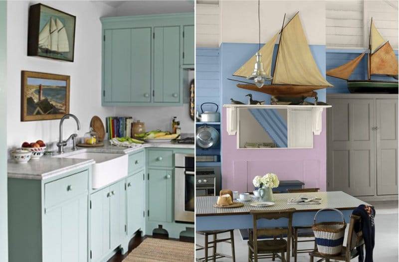 Кухня в морском стиле: 100 фото интерьеров, кухни цвета морской волны