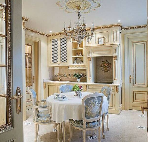 Кухня в стиле барокко — элегантность и роскошь в интерьере кухни (74 фото)