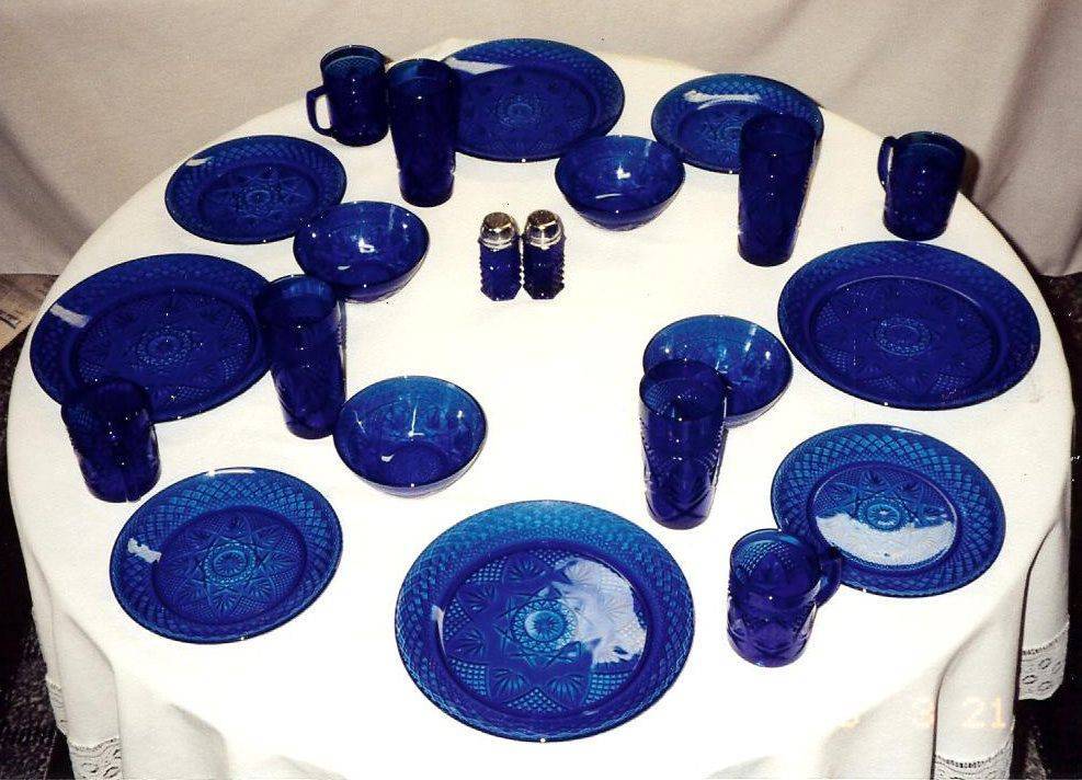 Синяя стеклянная посуда розетки для варенья - журнал "электросети"