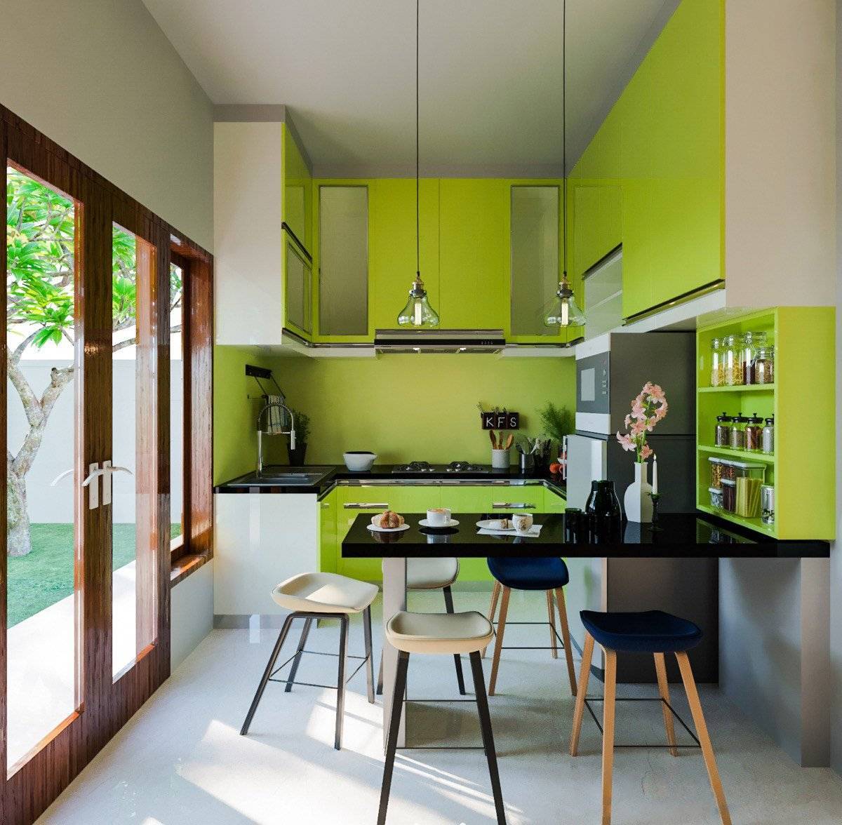 Зеленая кухня – 84 фото новинки красивого интерьера!