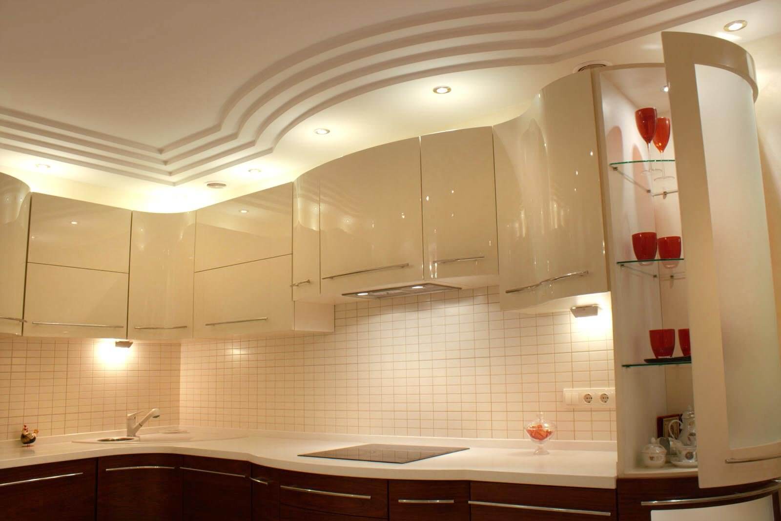 Подвесной потолок на кухне из гипсокартона своими руками - фото и нюансы монтажа