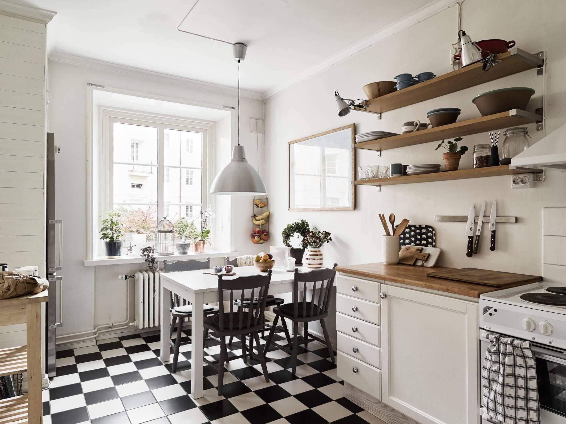 Скандинавский стиль в интерьере кухни: реальные фото дизайна угловой кухни белого и серого цвета