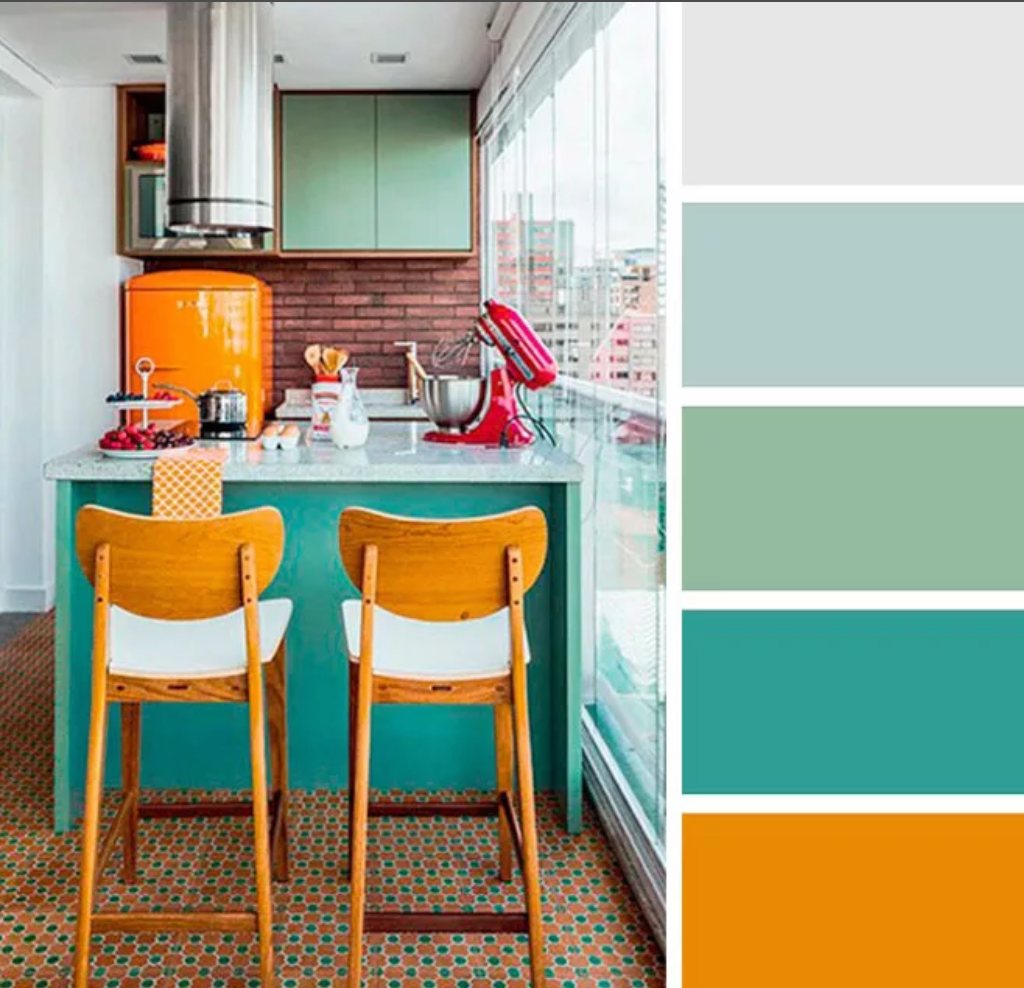 Цвет в интерьере кухни – 9 принципов сочетания и 100 фото