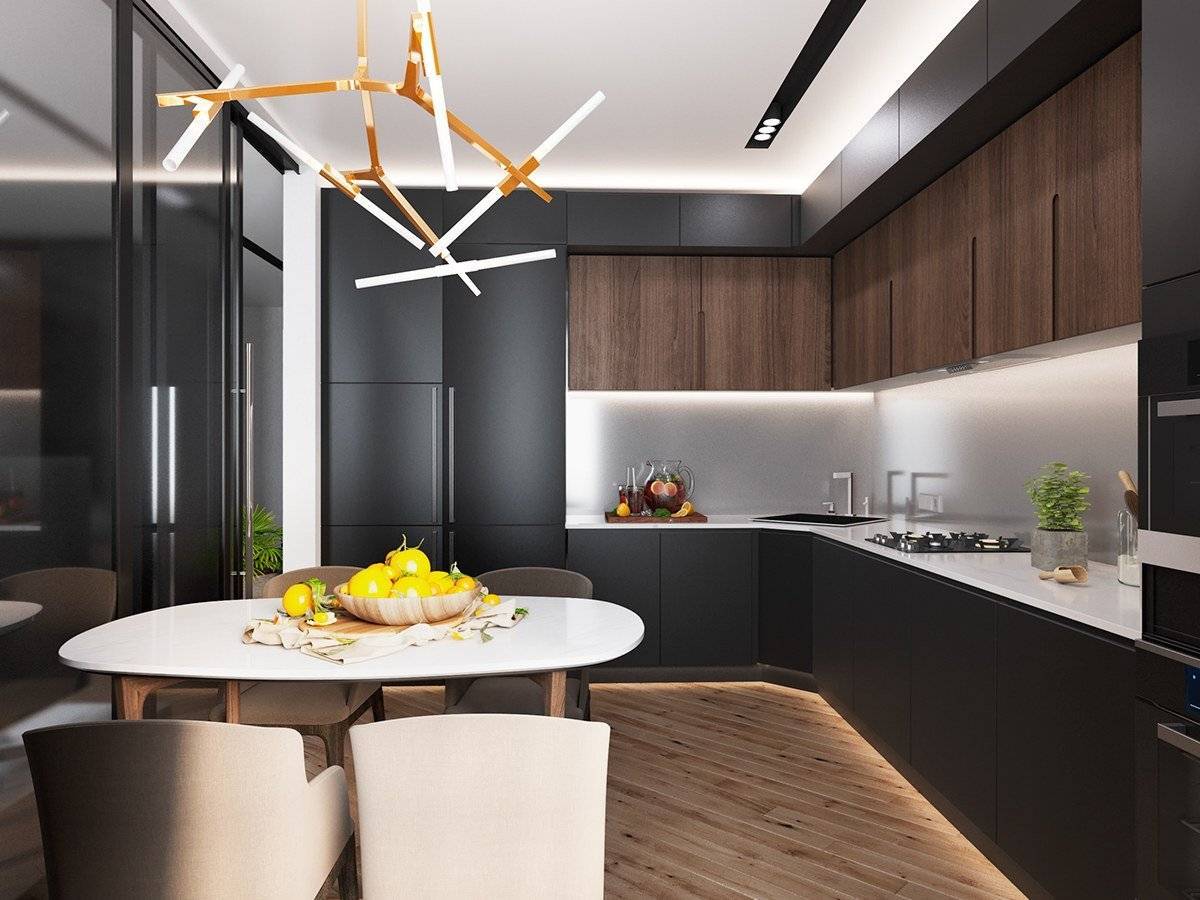Современный дизайн маленькой кухни гостиной в частном доме. новинки 2019-2020 года + 130 фото