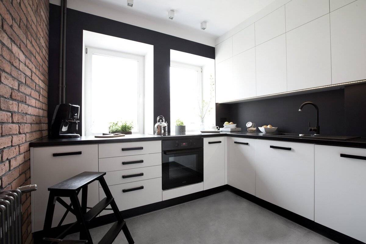 Черно-белая кухня - 100 фото красивого дизайна + инструкция, как скомбинировать два цвета в интерьере кухни