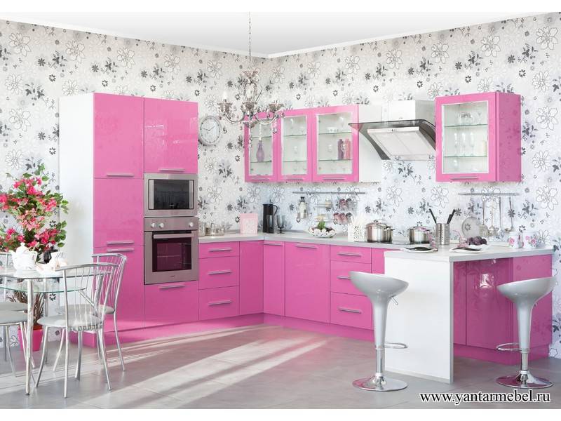 Розовая кухня: на 30 фото примеры сочетаемости цветов