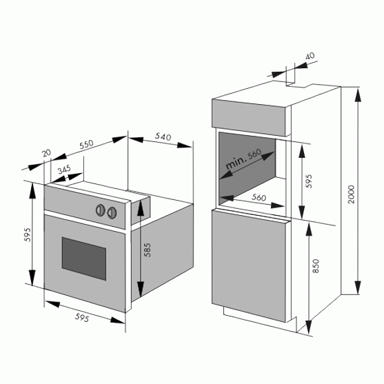 Модуль под духовой шкаф: размеры напольных шкафов и пеналов