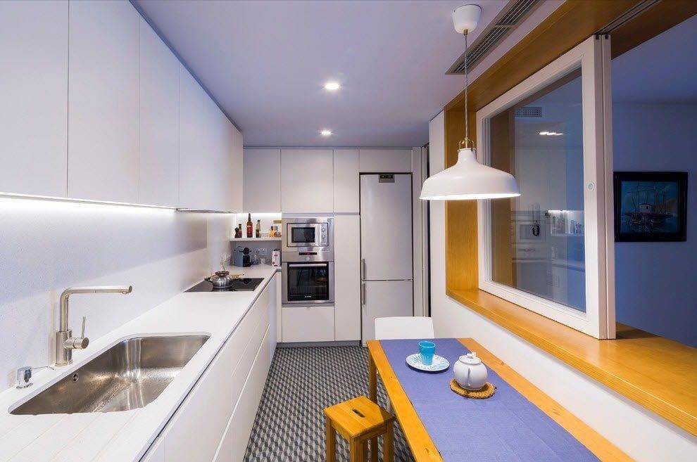Интерьер узкой кухни – лучшие идеи дизайна и расстановки мебели (80 фото)