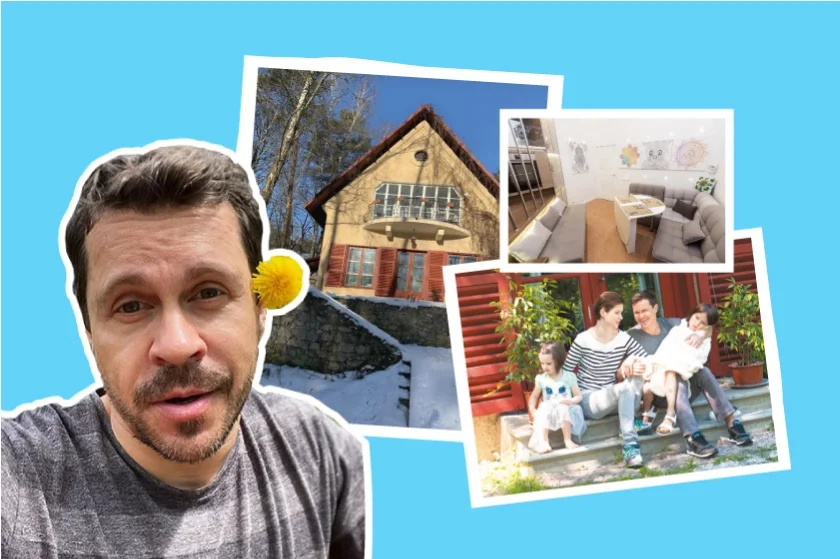 «Мы идеальная семья, просто живем раздельно»: экскурсия по холостяцкой квартире и семейному дому Павла Деревянко
