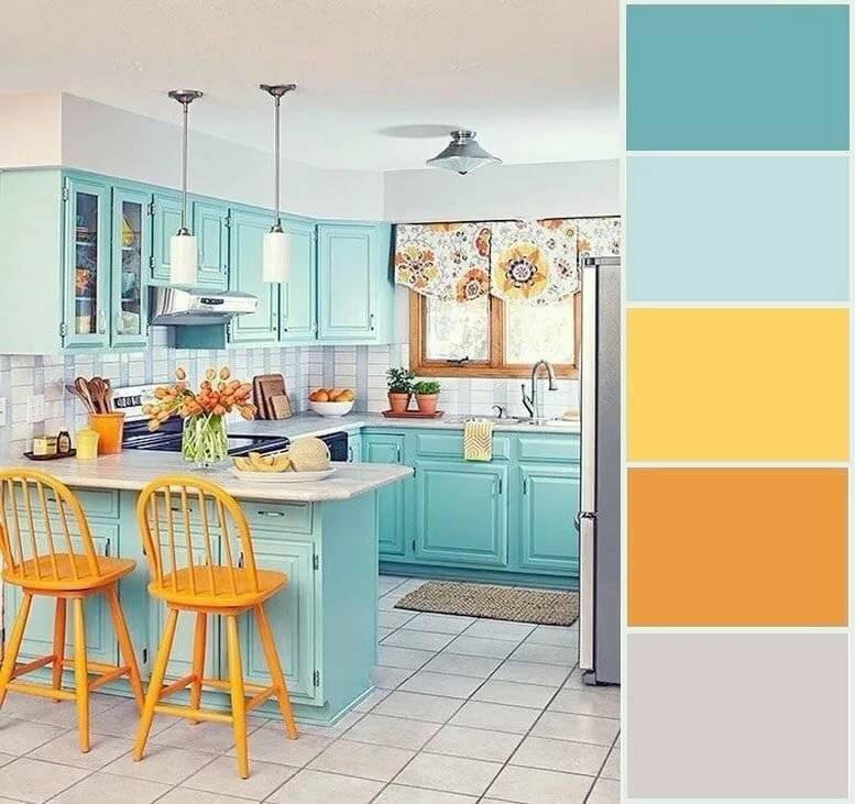 Сочетание цветов в интерьере кухни: как подобрать цвет, базовые сочетания, таблица подбора оттенков