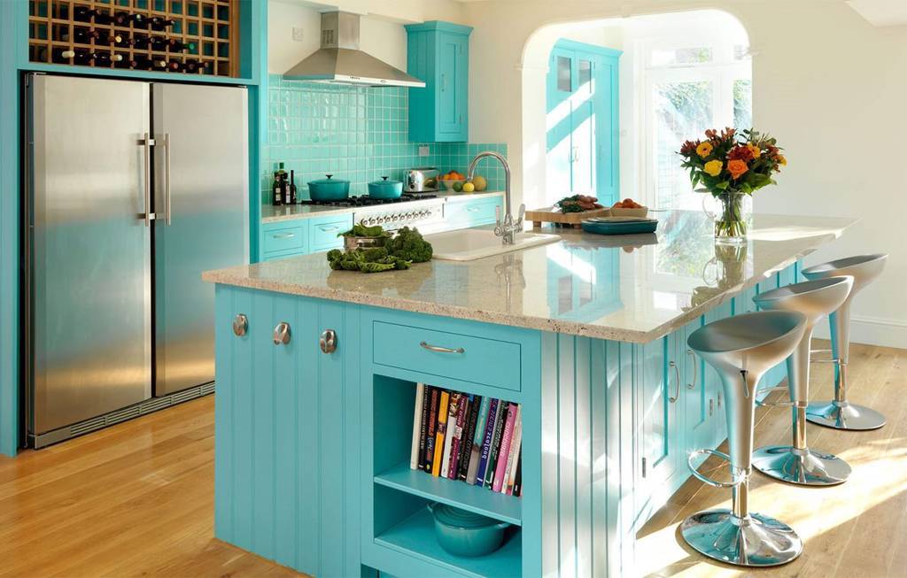 Голубая кухня: 100 фото дизайна кухни в голубых тонах