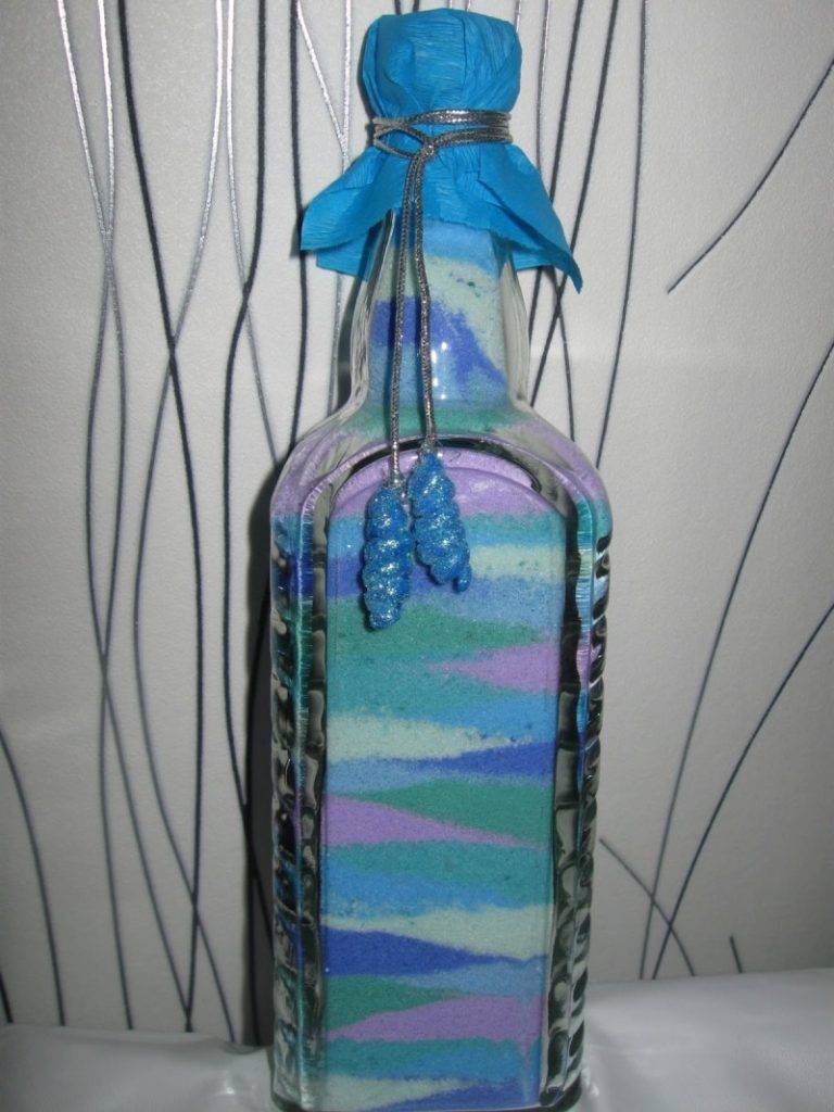 Вазы из бутылки: роспись, декор, обрезка (3 мк и 45 фото)